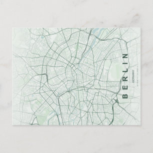 ベルリン ドイツ 都市地図 ミニマル デザイン ポストカード