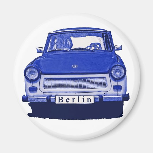 ベルリン，ブルーのトラバント車 マグネット (正面)