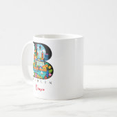 ベルリン モノグラム B のイニシャル入りギフト コーヒーマグカップ (正面左)