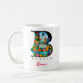 ベルリン モノグラム B のイニシャル入りギフト コーヒーマグカップ (左)