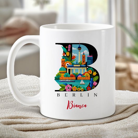 ベルリン モノグラム B のイニシャル入りギフト コーヒーマグカップ