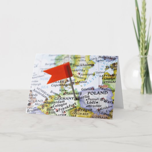 ベルリン、地図のドイツに置かれるピンの地図を描いて下さい カード (正面)