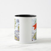 ベルリン、地図のドイツに置かれるピンの地図を描いて下さい マグカップ (中央)