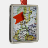 ベルリン、地図のドイツに置かれるピンの地図を描いて下さい メタルオーナメント (右)