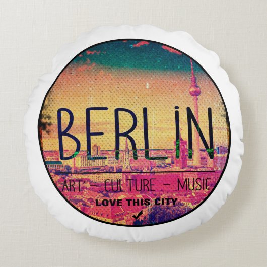 ベルリン、愛この街シリーズ、サークル ラウンドクッション (正面)
