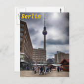 ベルリンAlexanderplatz Fernsehturmはがき ポストカード (正面/裏面)