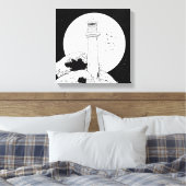 ベルロックライトハウス白黒 キャンバスプリント (インサイチュ (寝室))