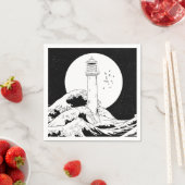 ベルロックライトハウス白黒 スタンダードカクテルナプキン (インサイチュ)