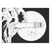 ベルロックライトハウス白黒 テーブルクロス (正面(横))