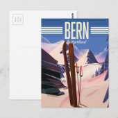 ベルンスイスのスキーポスター ポストカード (正面/裏面)