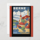 ベルンスイスヴィンテージ旅行ポスター ポストカード (正面/裏面)