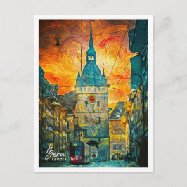 ベルンスイス美しい油絵を描ランドスケープ ポストカード