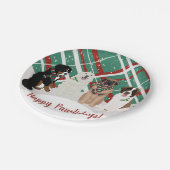 ベルンズレオンベルガーピレネーサンベルナードクリスマス  ペーパープレート (アングル)