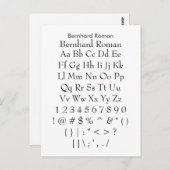 ベルンハードローマン – Zazzleフォントサンプラーシート ポストカード (正面/裏面)