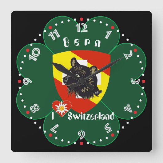 ベルンベルナシュイズススヴィズラウア スクエア壁時計 (正面)