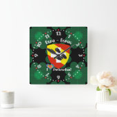 ベルンベルヌベルナシュワイツスイスラウア スクエア壁時計 (ホーム)