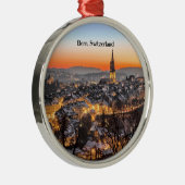 ベルン、スイスのパノラマビュー メタルオーナメント (右)