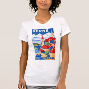 ベルン・スイスビンテージ・トラベルのポスターが復活 Tシャツ
