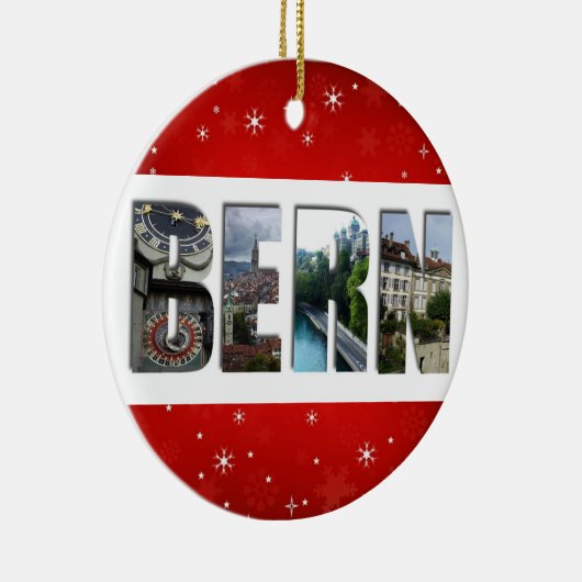 ベルン・スイス旅行写真クリスマス セラミックオーナメント (右)