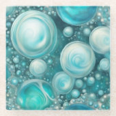 ベルーガの泡 ガラスコースター (正面)