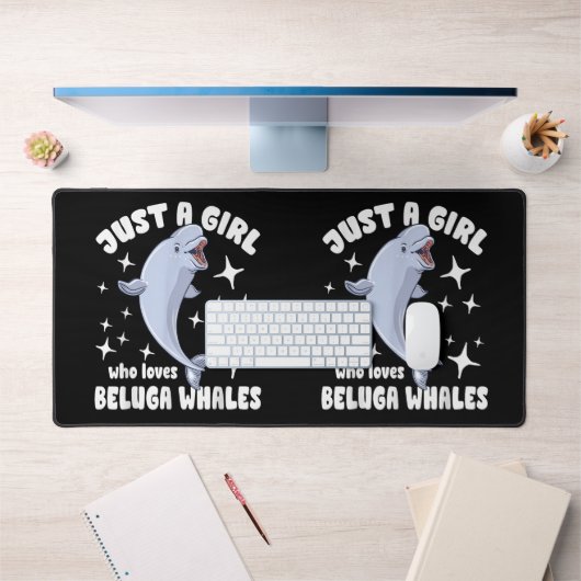 ベルーガクジラが大好きな女の子 デスクマット (オフィス1)