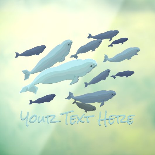 ベルーガクジラデカールカスタムホエールアートウィンドウにしがみつく ウィンドウサイン (シート3)