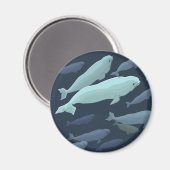 ベルーガクジラ冷蔵庫用マグネットホエールアートギフト マグネット (正面/裏面)