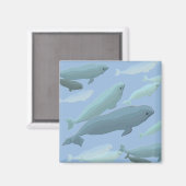ベルーガクジラ冷蔵庫用マグネットホエールアートギフト マグネット (正面/裏面)