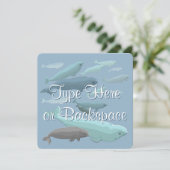 ベルーガクジラ招待状パーソナライズされたズクジラRSVP 招待状 (スタンド正面)