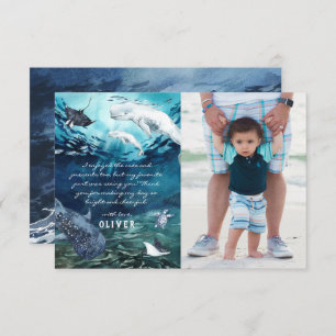 ベルーガクジラ海  写真ありがとう サンキューカード