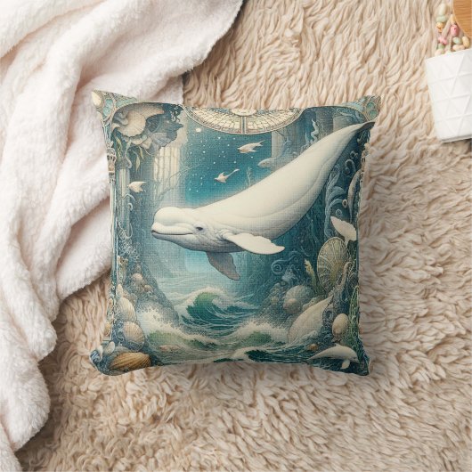 ベルーガクジラ1 クッション (ブランケット)
