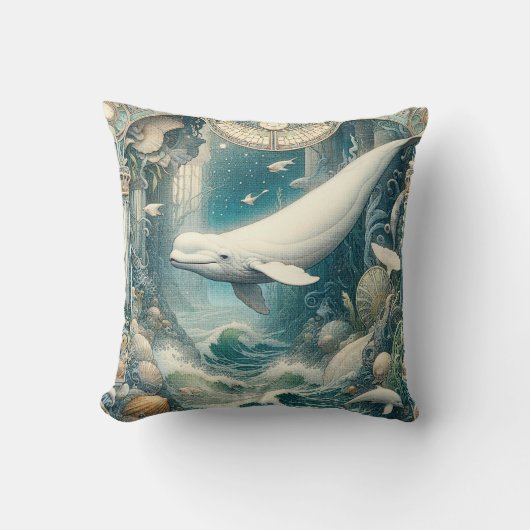 ベルーガクジラ1 クッション (正面)
