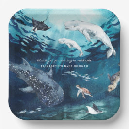 ベルーガクジラ | オーシャン ベイビーシャワー ペーパープレート