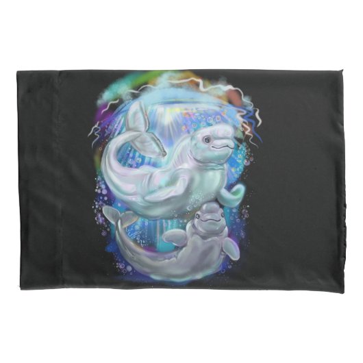 ベルーガクジラ 枕カバー (正面)