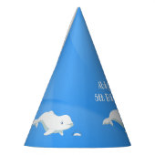 ベルーガパーソナライズされたクジラ北極地方海誕生日 パーティーハット (左)