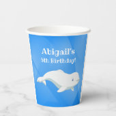 ベルーガパーソナライズされたクジラ北極地方海誕生日 紙コップ (裏面)