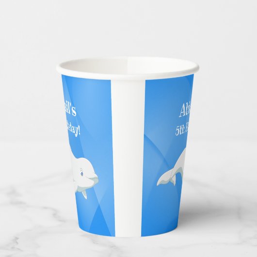 ベルーガパーソナライズされたクジラ北極地方海誕生日 紙コップ (左)