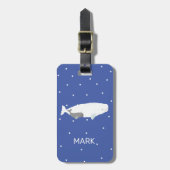 ベルーガパーソナライズされたクジラ子供の誕生日パーティー ラゲッジタグ (正面縦)
