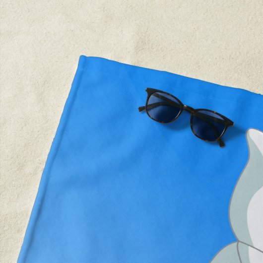 ベルーガパーソナライズされたホエールブルー、白北極地方海 ビーチタオル (インサイチュ)