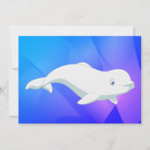 ベルーガホエールアークティック海写真ファースト誕生日 招待状 (裏面)