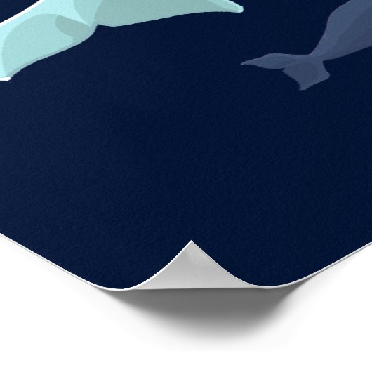 ベルーガホエールアートプリントマリネライフホエー絵画ルズ ポスター (角)