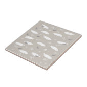 ベルーガホエールオンパステルグレーイラストレーション タイル (側面)