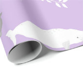 ベルーガホエールオンパステル薄紫イラストレーション ラッピングペーパー (ロールコーナー)