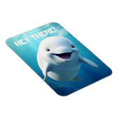 ベルーガホエールカートゥーンブルーグリーン北極海 マグネット (右側)