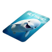 ベルーガホエールカートゥーンブルーグリーン北極海 マグネット (左側)