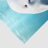 ベルーガホエールカートゥーンブルーグリーン北極海 薄葉紙 (詳細)