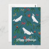 ベルーガホエールクリスマスホリデー ポストカード (正面/裏面)