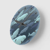 ベルーガホエールクロックベルーガホエールアートウォールクロック ラウンド壁時計 (傾斜)