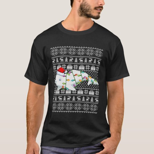 ベルーガホエールサンタ醜いベルーガクジラ Tシャツ (正面)