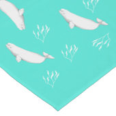 ベルーガホエールパターンターコイズ ショートテーブルランナー (コーナー)